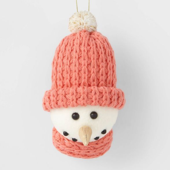 Knit Snowman Head Christmas Tree Ornament Orange - Wondershop™ | Target