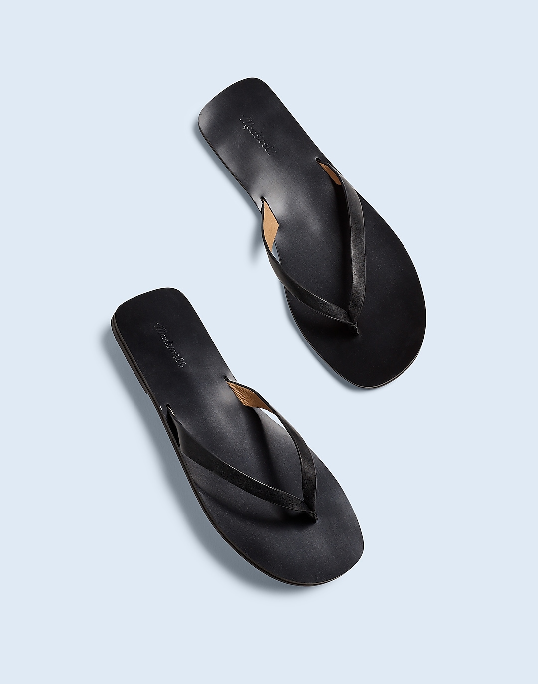 The Gabi Thong Slide Sandal in Shiny Leather | Madewell