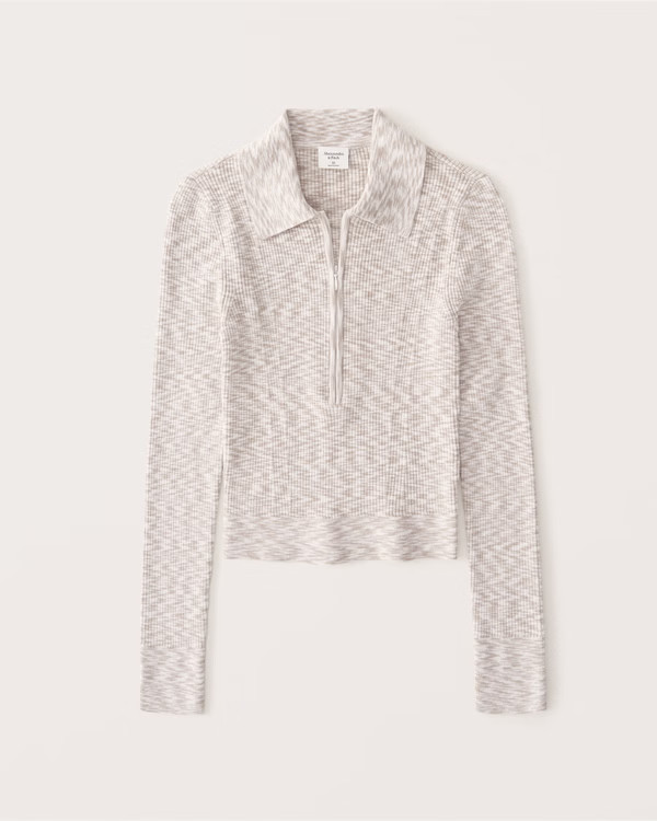 Elevated Knit Slim Half-Zip Polo | Abercrombie & Fitch (US)