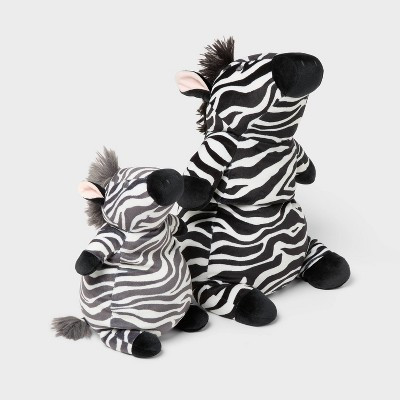 Zebra and Baby Weighted Plush Kids' Throw Pillow Black/White - Pillowfort\u2122 | Target