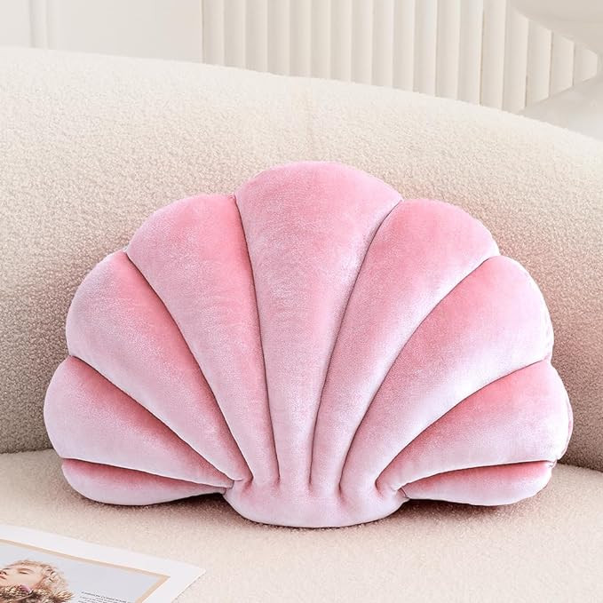 XIAIJIA Seashell Decorative Pillow Shell Shaped Throw Pillow 3D Insert Beach Pillow Soft Velvet P... | Amazon (US)