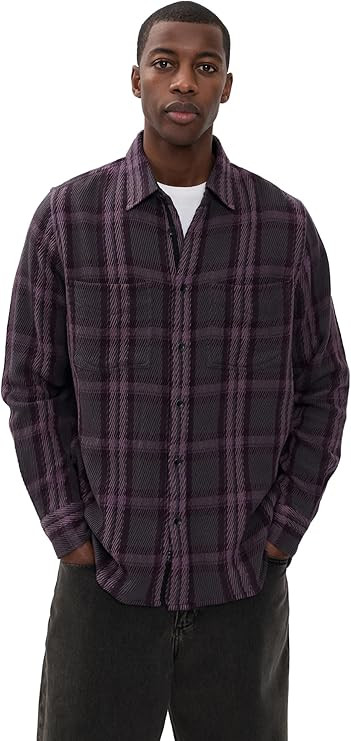 rag & bone Men's CPO Twill Plaid Shirt | Amazon (US)