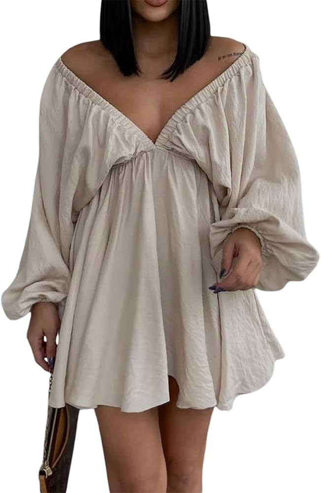 Women Puff Sleeve Shorts Romper Gingham Deep V Neck Pleated Boho Floral Playsuit Going Out Jumpsu... | Amazon (US)