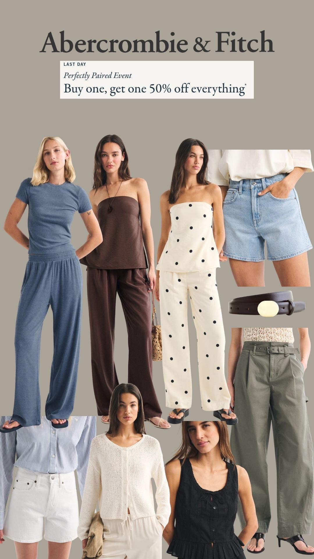 Abercrombie last day for their buy one, get one 50% off eveything oromo 

#LTKxAFSale #LTKspring #LTKsummer