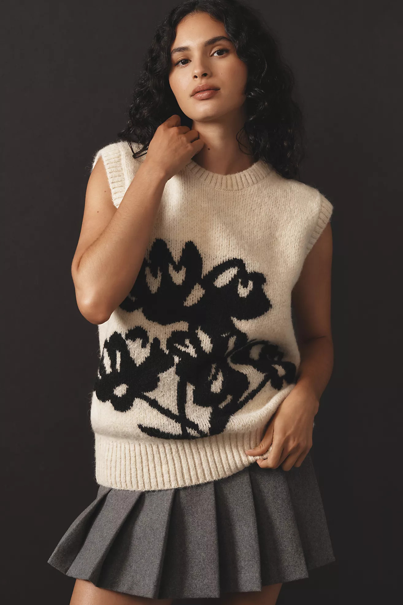 Maeve Graphic Flower Sweater Vest | Anthropologie (US)