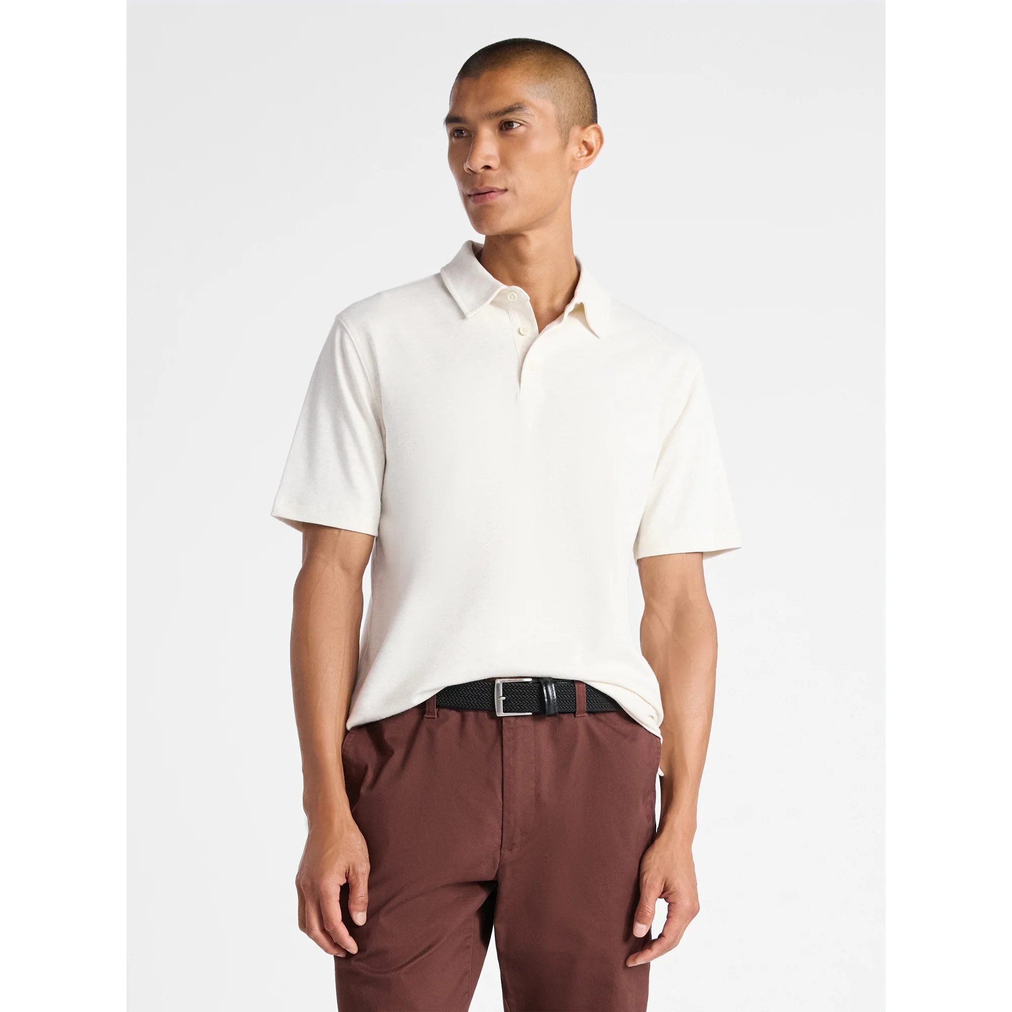 Free Assembly Mens Cotton Polo Shirt with Short Sleeves, Sizes XS-3XL | Walmart (US)