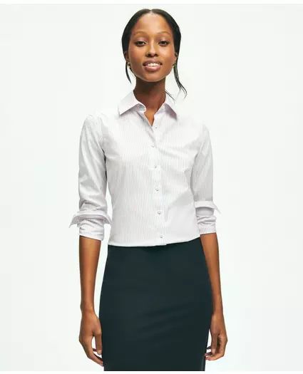 Fitted Non-Iron Stretch Supima® Cotton Dress Shirt | Brooks Brothers