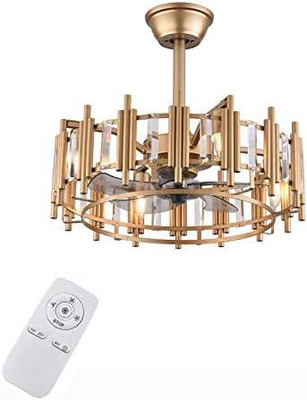 Modern Ceiling Fan with Light and Remote Control, 20Inch LED Adjustable Light ColorFan Speed Hidden  | Amazon (US)