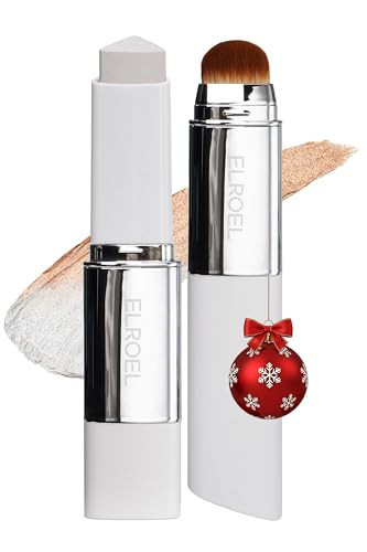 ELROEL Blanc Cover Cream Stick V White - Korean Color-Changing Foundation Stick with Volufiline - Medium to Full Coverage Dewy Finish Base Makeup - Dual-Ended with Detachable Brush (202 Natural) | Amazon (US)