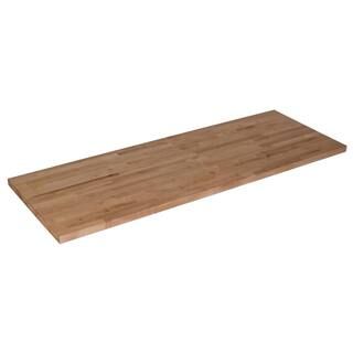 HARDWOOD REFLECTIONS Unfinished Birch 6.17 ft. L x 25 in. D x 1.5 in. T Butcher Block Countertop-... | The Home Depot