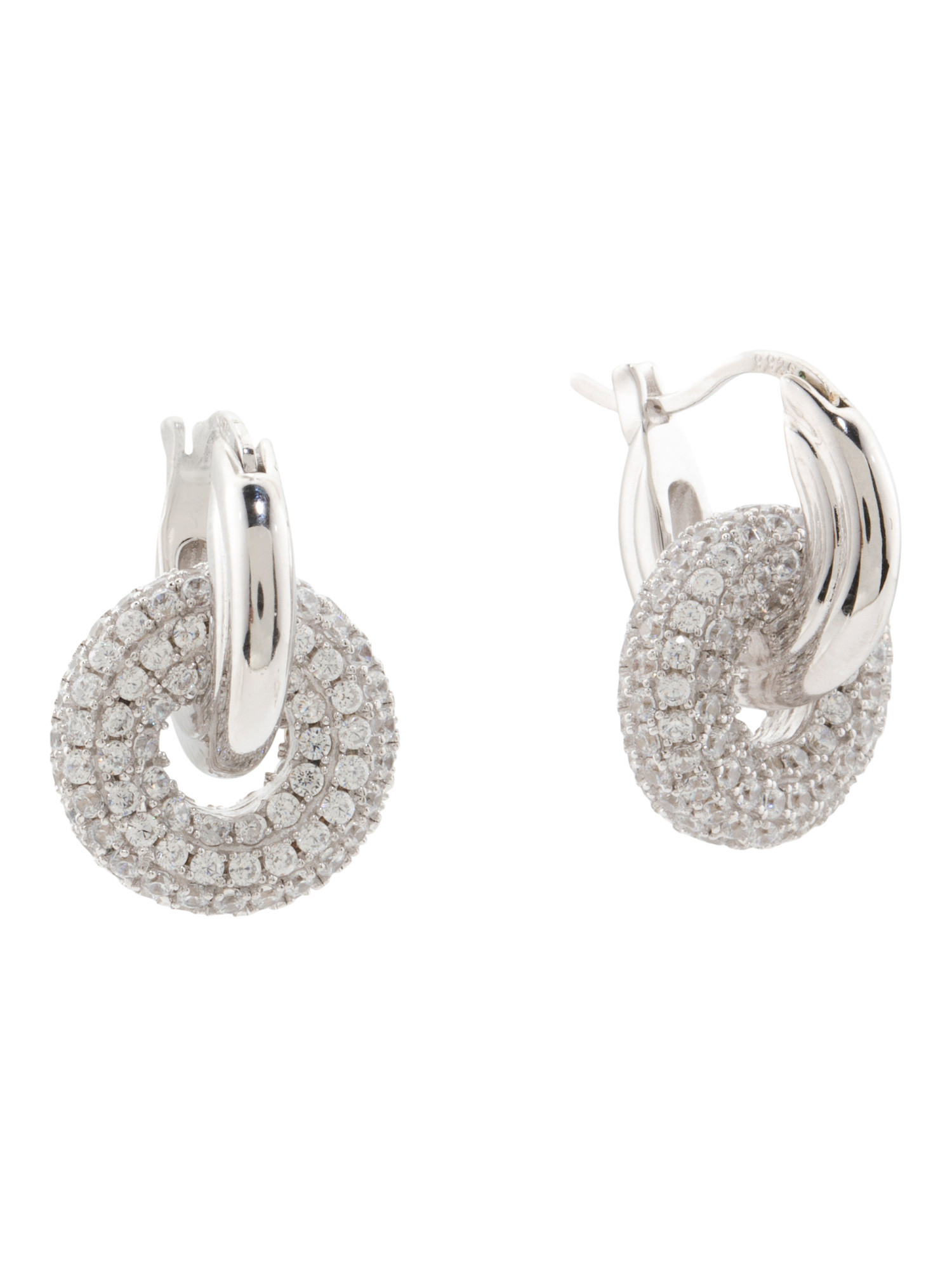 Silver Mixe Double Hoop Earrings | TJ Maxx