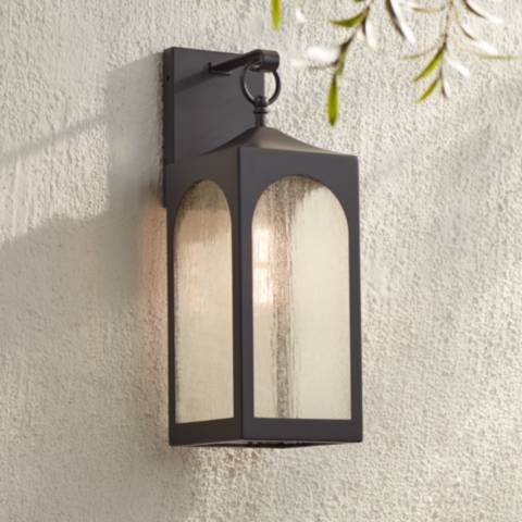 Possini Euro Tyne 20 1/2" High Bronze Lantern Outdoor Wall Light | Lamps Plus