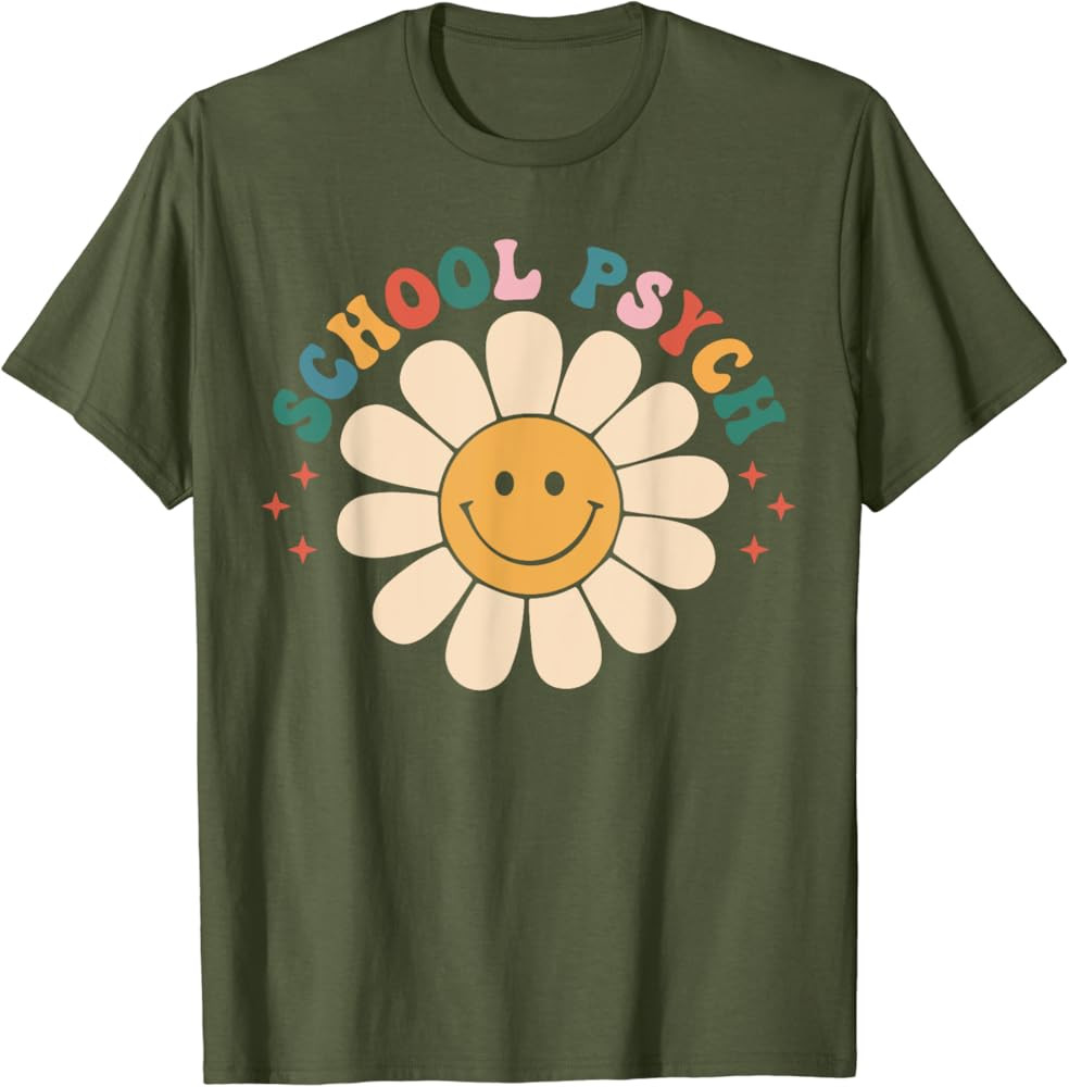 Groovy retro School Psych teacher School Psychologist T-Shirt | Amazon (US)