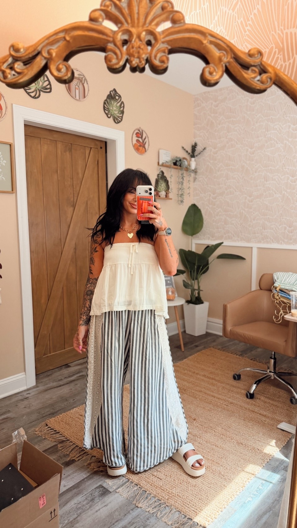 Walmart skirt as a top? YESSSS. And I’m obsessed with these pants

#LTKgrwm #LTKootd #LTKPetite