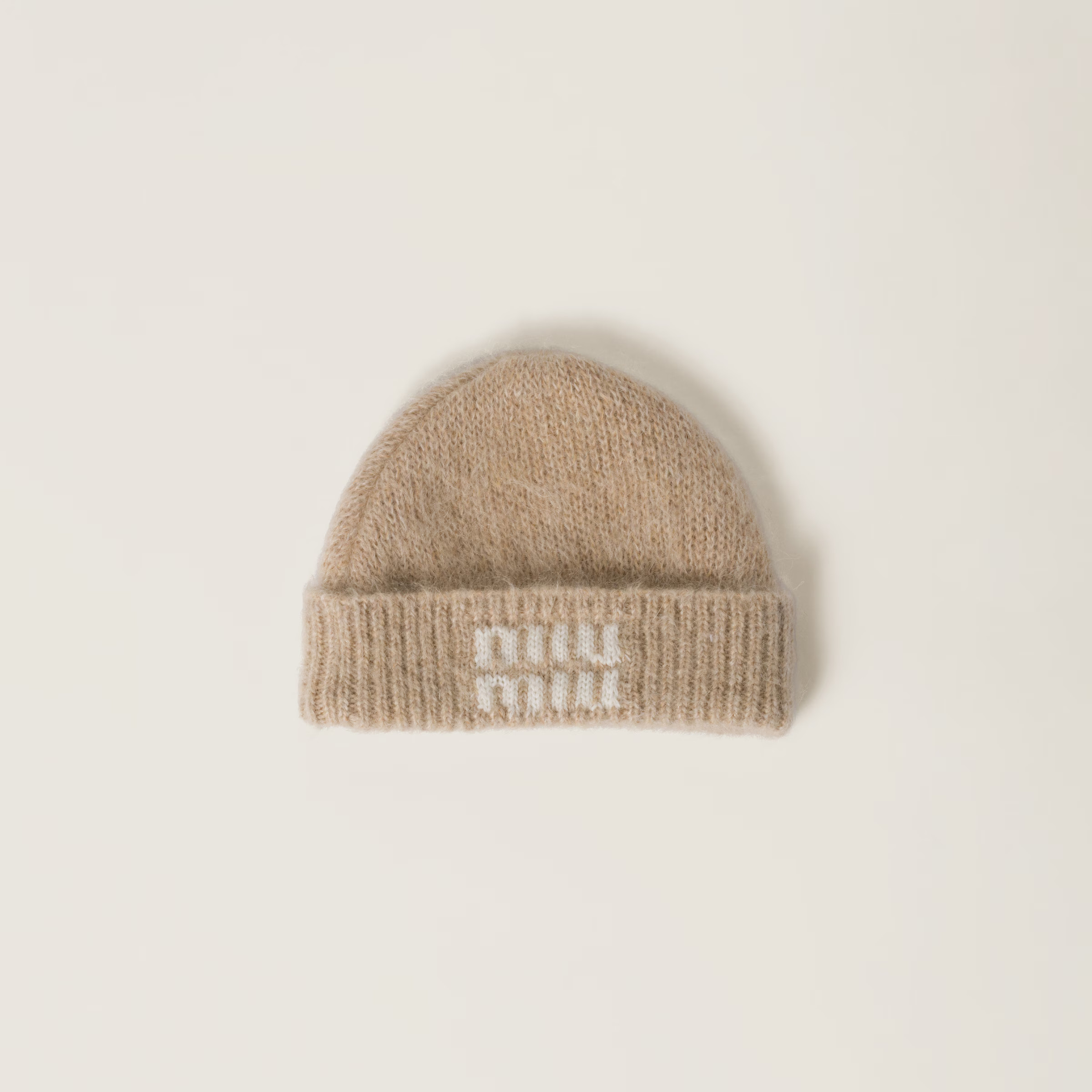Natural Mohair Beanie | Miu Miu | Miu Miu US