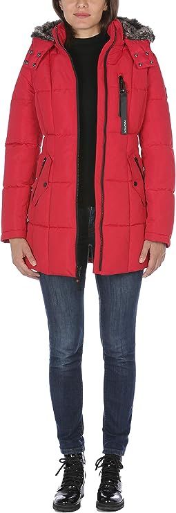 Nautica womens Heavy Weight Quilted Jacket With Faux Fur Trim | Amazon (US)