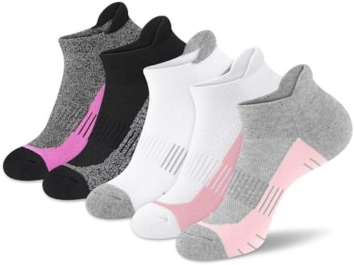 cuangya Ankle Socks for Women - Athletic Low Cut Running Cushioned Socks (3-5 Pairs) | Amazon (US)