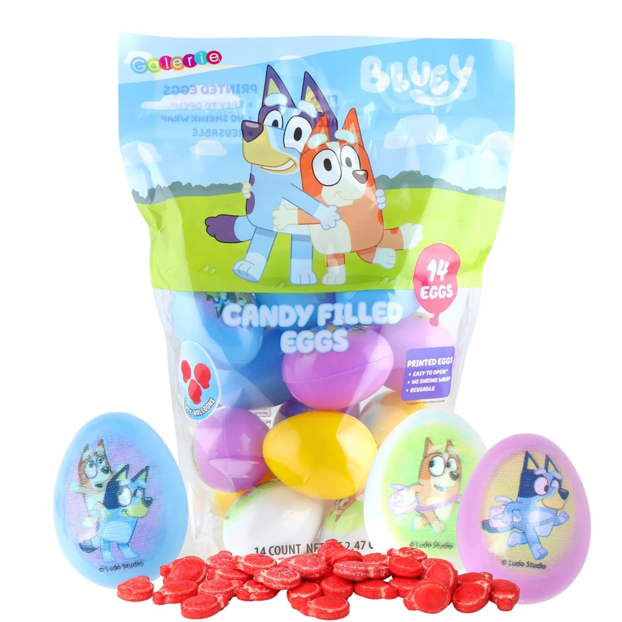 Bluey 14ct Printed Easter Eggs with Candy, 2.47 Ounces - Walmart.com | Walmart (US)