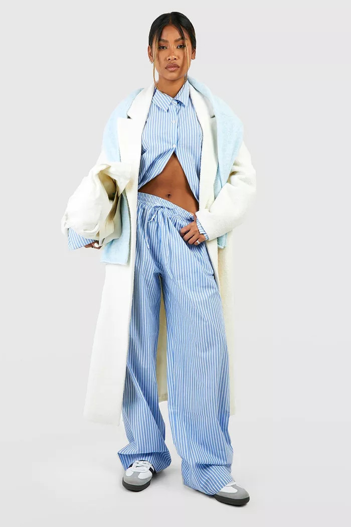 Stripe Wide Leg Pants | Boohoo.com (US & CA)