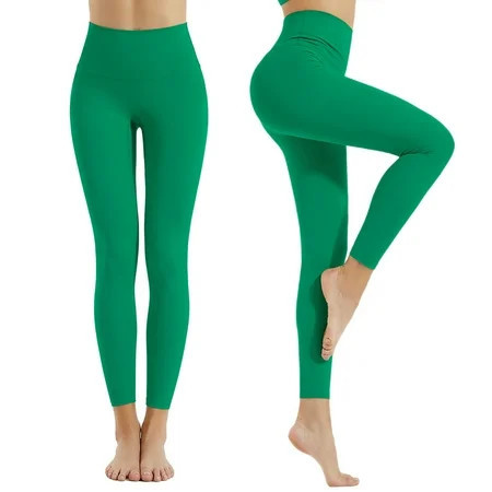 Crunowin Women Fashion Leggings  Comfortable High Waist Solid Color Workout Yoga Leggings Green XL | Walmart (US)