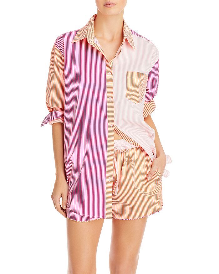 Solid & Striped The Oxford Striped Cover Up Shirt & The Charlie Striped Cover Up Shorts Back to R... | Bloomingdale's (US)