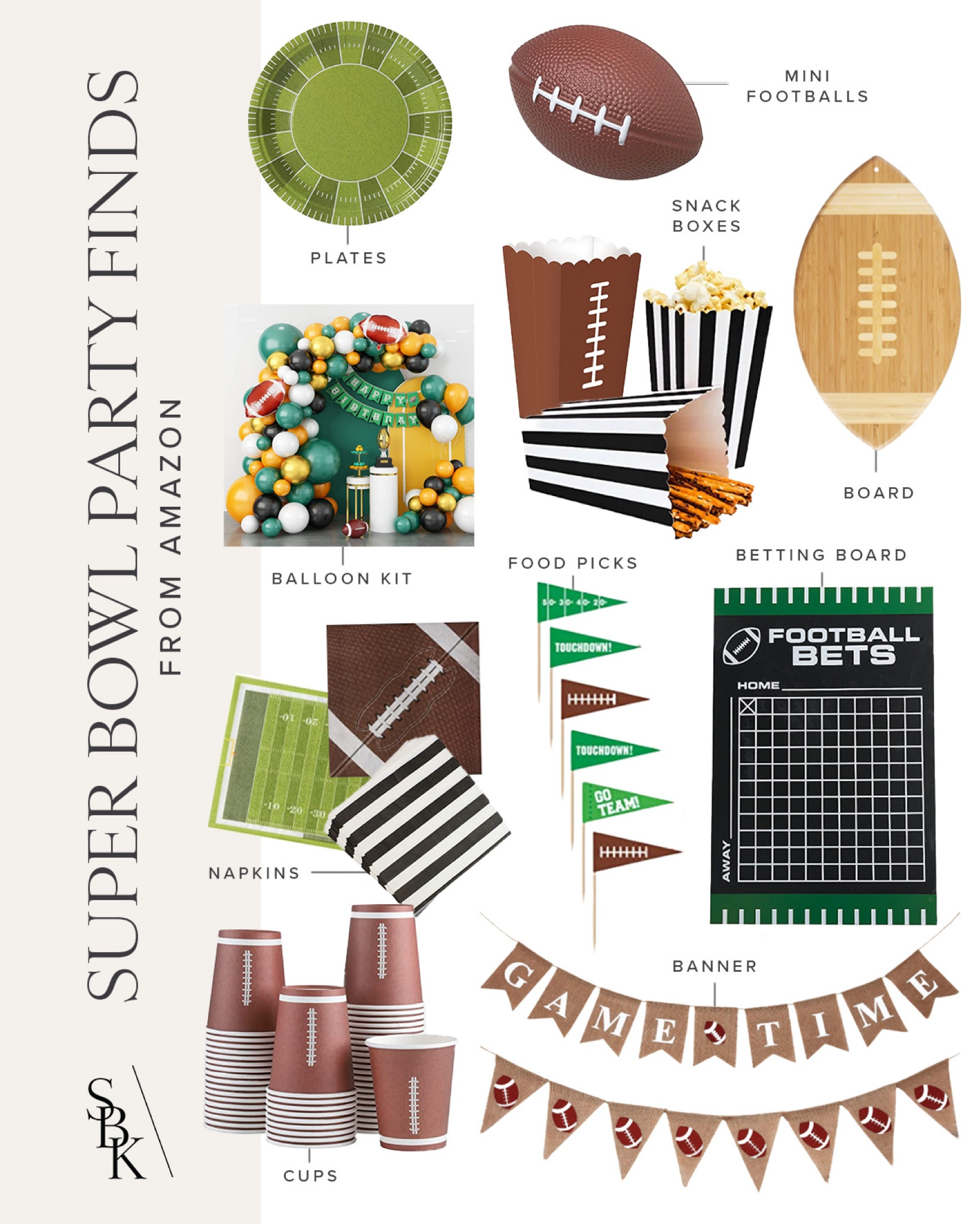 F O O T B A L L \ super bowl party favorites from Amazon!!

Home decor 
Football 

#LTKunder50 #LTKhome