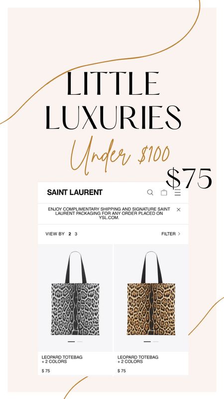 These leopard YSL tote bags are the perfect gift idea and they’re under $100!🥰 The perfect gift  for the trendsetter in your life! 

Little luxury gift ideas! Gift ideas for the fashionista. Luxury gift ideas. Gift ideas for her. Gifts ideas for her under $100.  



#LTKHoliday #LTKGiftGuide #LTKfindsunder100