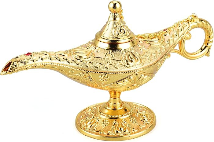 LAUYOO Vintage Aladdin Magic Genie Lamp Costume Accessory Gift for Women Classic Arabian Props Al... | Amazon (US)