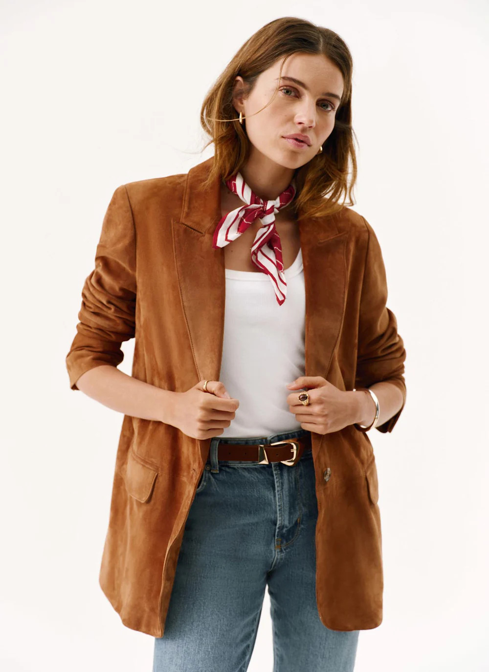 Tan Suede Blazer | Mint Velvet