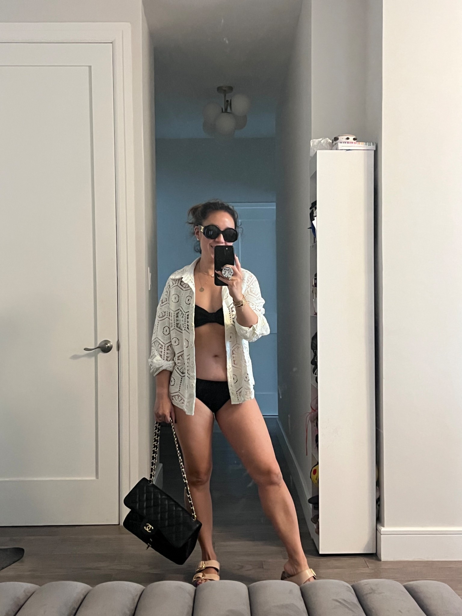 Can’t go wrong with a black bikini. Magic bikini. One size fits all. Love the fit, but the top doesn’t feel super supportive. 

#LTKSwim #LTKmomlife #LTKootd