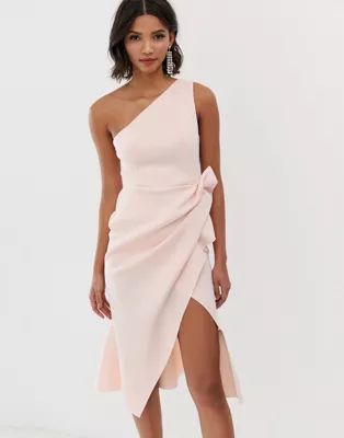 ASOS DESIGN one shoulder tuck detail midi dress | ASOS US