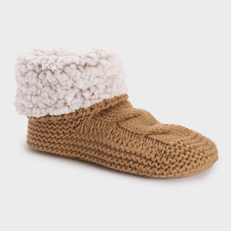 MUK LUKS Women's Faux Shearling Cuff Booties with Grippers | Target