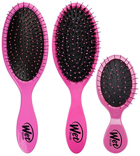 Wet Brush Original Detangler, Mini, & Shine Enhancer Hair Brush - Pink (3-Pack) - Exclusive Ultra-soft IntelliFlex Bristles - Glide Through Tangles With Ease For All Hair Types - For Wet And Dry Hair | Amazon (US)