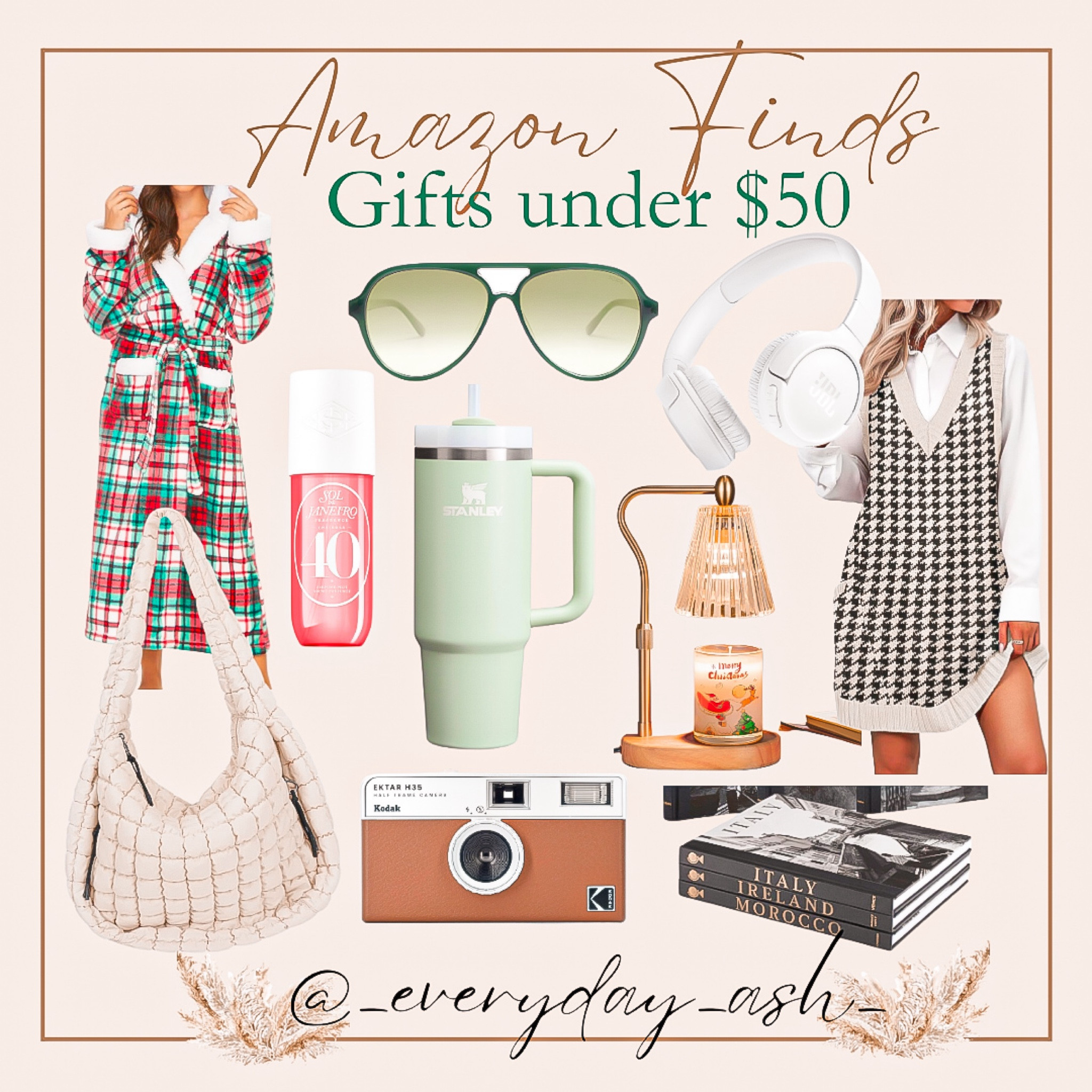 Christmas gifts under $50 🎄🎁

Gifts under $50, Christmas gifts, Christmas outfit, Christmas party, women’s robe, gift for her, puffer bag, tote bag, camera, Stanley cup, perfume, sunglasses, stocking stuffers, candle lamp, home decor, coffee table books, headphones, houndstooth dress 

#LTKGiftGuide #LTKHoliday #LTKStyleTip