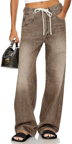 Cicy Bell Womens Wide Leg Jeans Drawstring High Waisted Baggy Straight Leg Jeans Trendy Boyfriend... | Amazon (US)