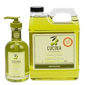 Cucina Hand Soap 200 Milliliter and 1 Liter Refill Set (Coriander and Olive Tree) | Amazon (US)