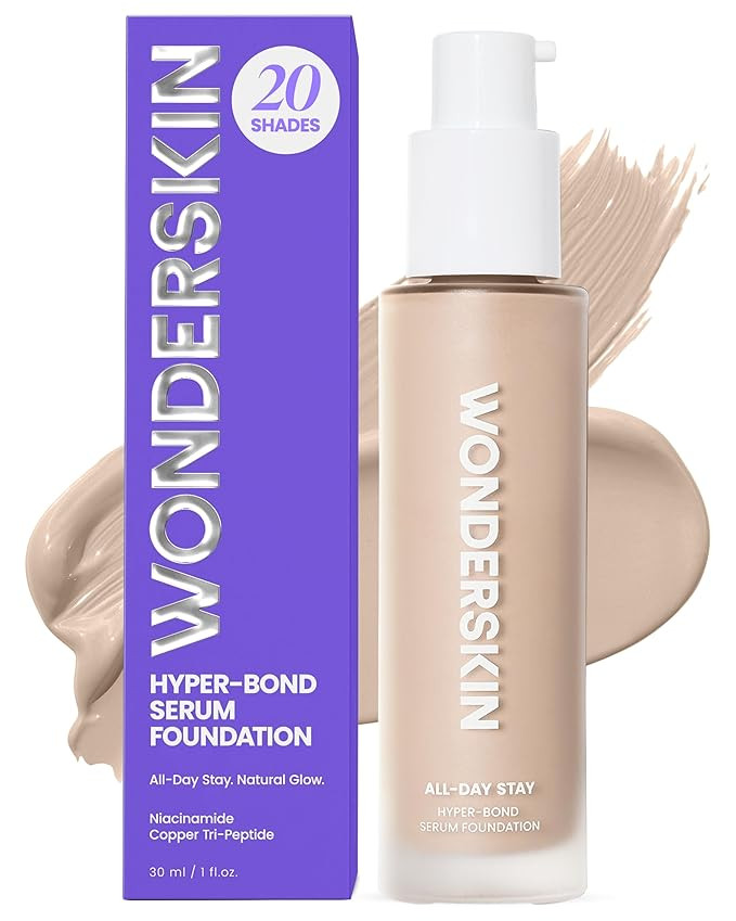 Wonderskin Hyper Bond All-Day Stay Serum Foundation – Waterproof, Transfer-Proof, 24HR Longwear... | Amazon (US)