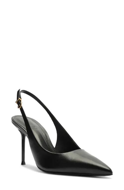 Schutz Paola Slingback Pointed Toe Pump in Black Leather at Nordstrom, Size 11 | Nordstrom
