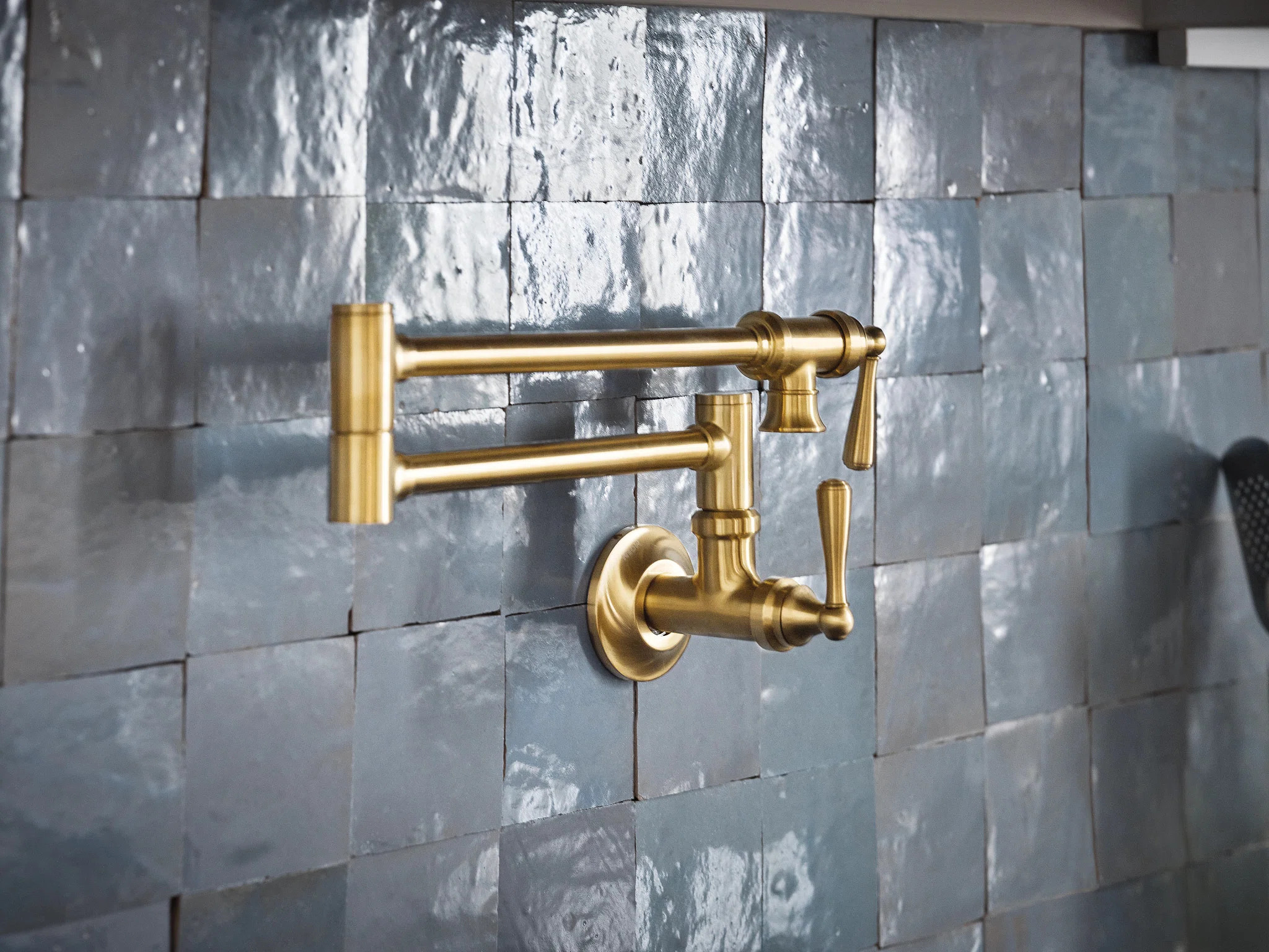 Moen Traditional Wall Mount Swing Arm Folding Pot Filler Kitchen Faucet S664BG | Wayfair North America