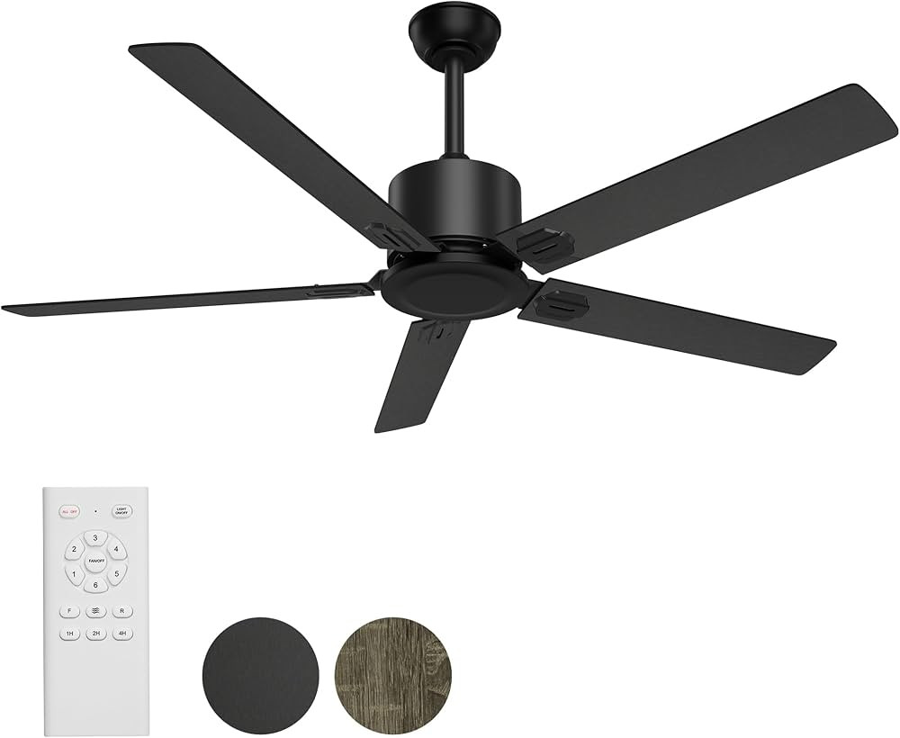 BECLOG Ceiling Fan with Remote Control, Ceiling Fans 52" Outdoor/Indoor with 6 Speeds Reversible ... | Amazon (US)