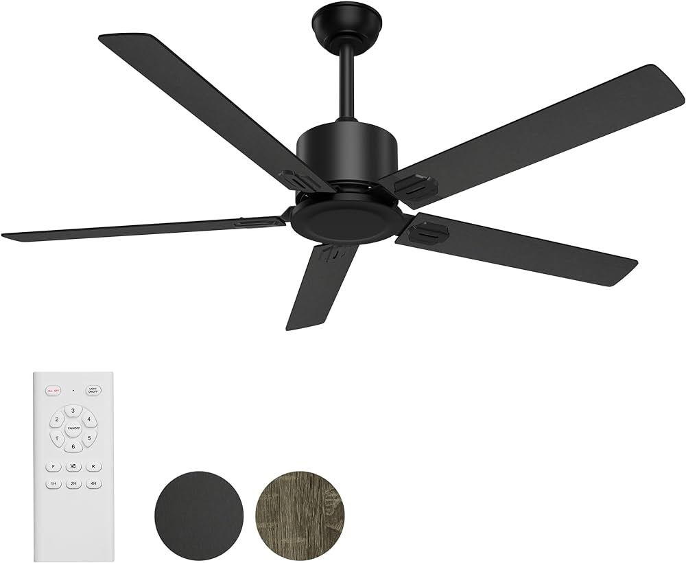 BECLOG Ceiling Fan with Remote Control, Ceiling Fans 52" Outdoor/Indoor with 6 Speeds Reversible ... | Amazon (US)