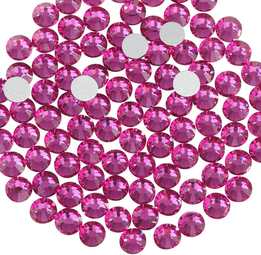 Beadsland 1440pcs Flat Back Crystal Rhinestones Round Gems for Nail Art and Craft Glue Fix, Fuchs... | Amazon (US)