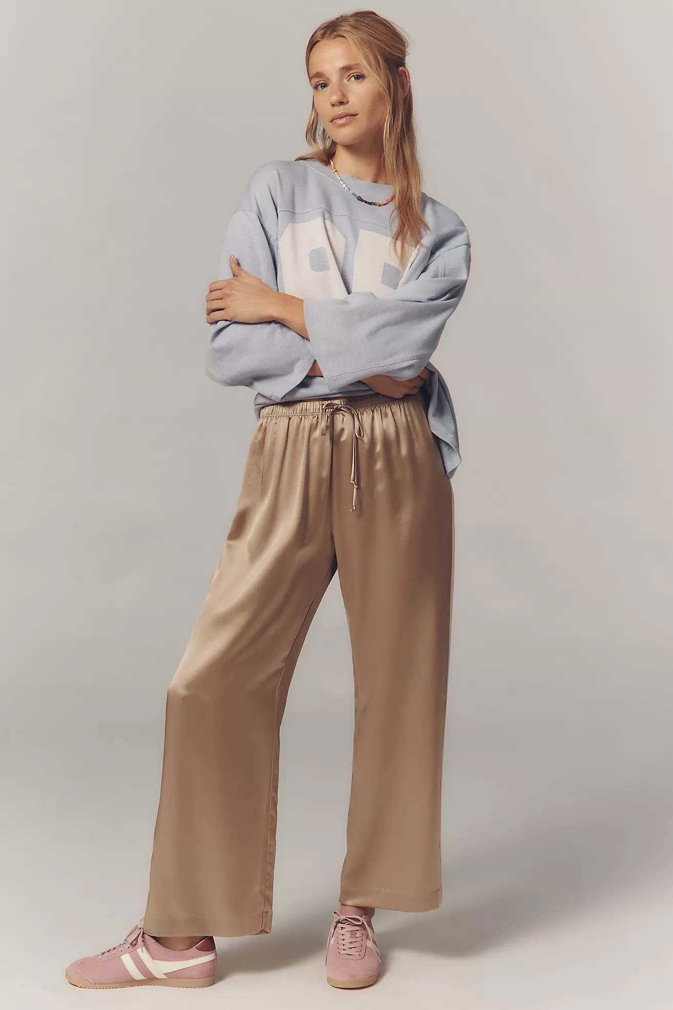DONNI. The Silk Stripe Crop Pull-On Pants | Anthropologie (US)