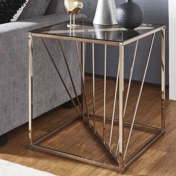 Serefina 24'' Tall Glass Frame End Table | Wayfair North America