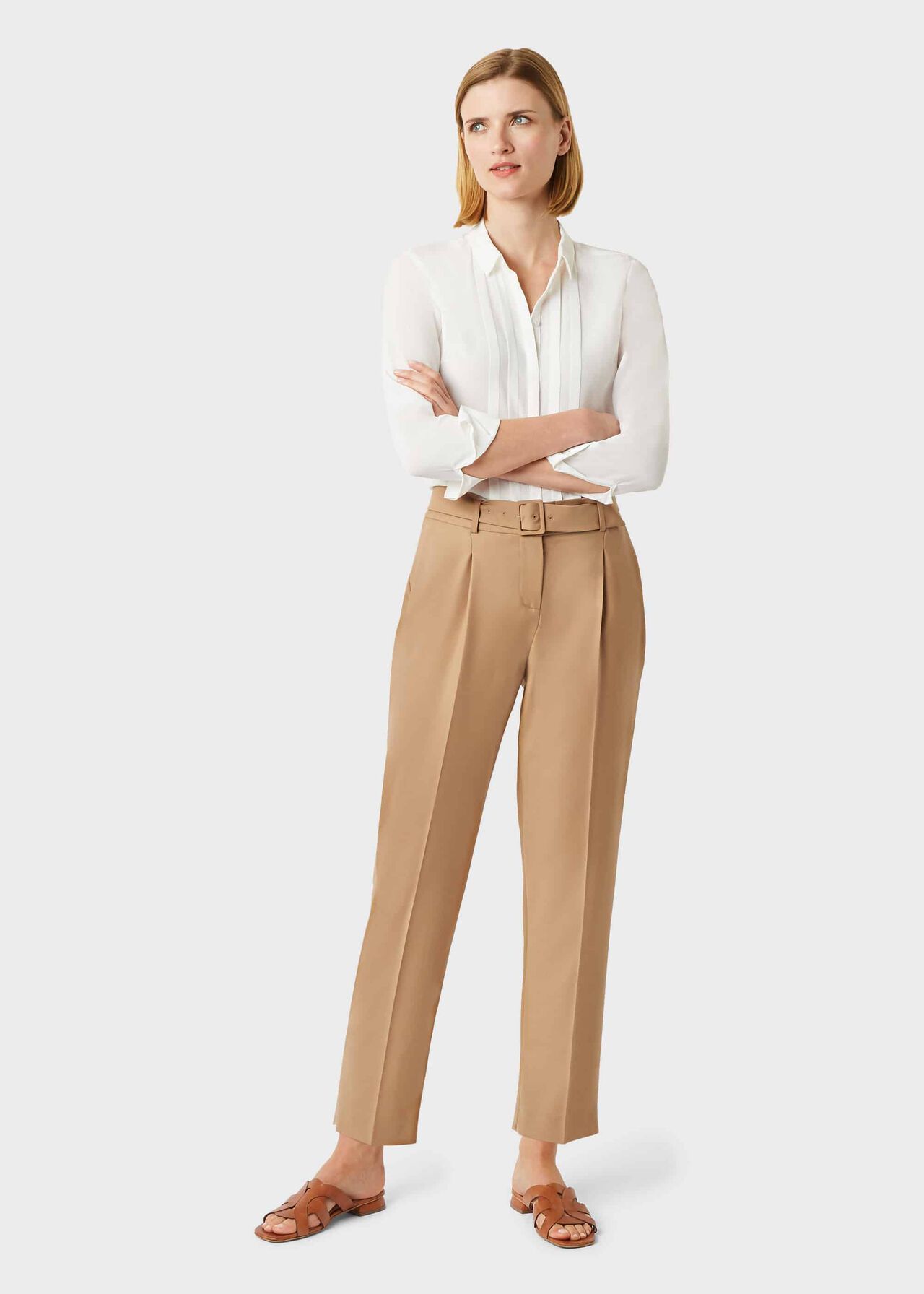 Harrietta Tapered trousers With Wool | Hobbs