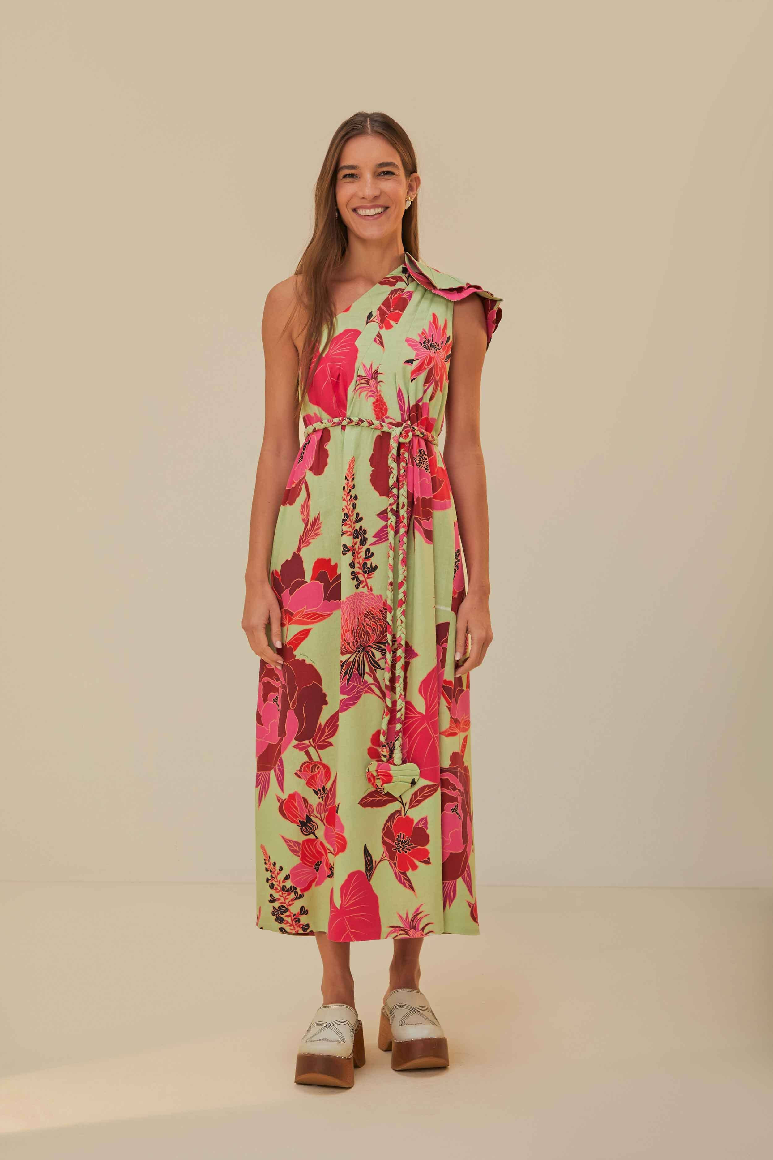 Green Fresh Garden Lenzing™ Ecovero™ Euroflax™ Maxi Dress | FarmRio (US)