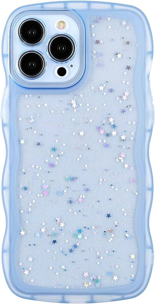 Compatible with iPhone 14 Pro,Cute Kawaii Bling Sparkle Glitter Frame Shape Soft Silicone Shockpr... | Amazon (US)