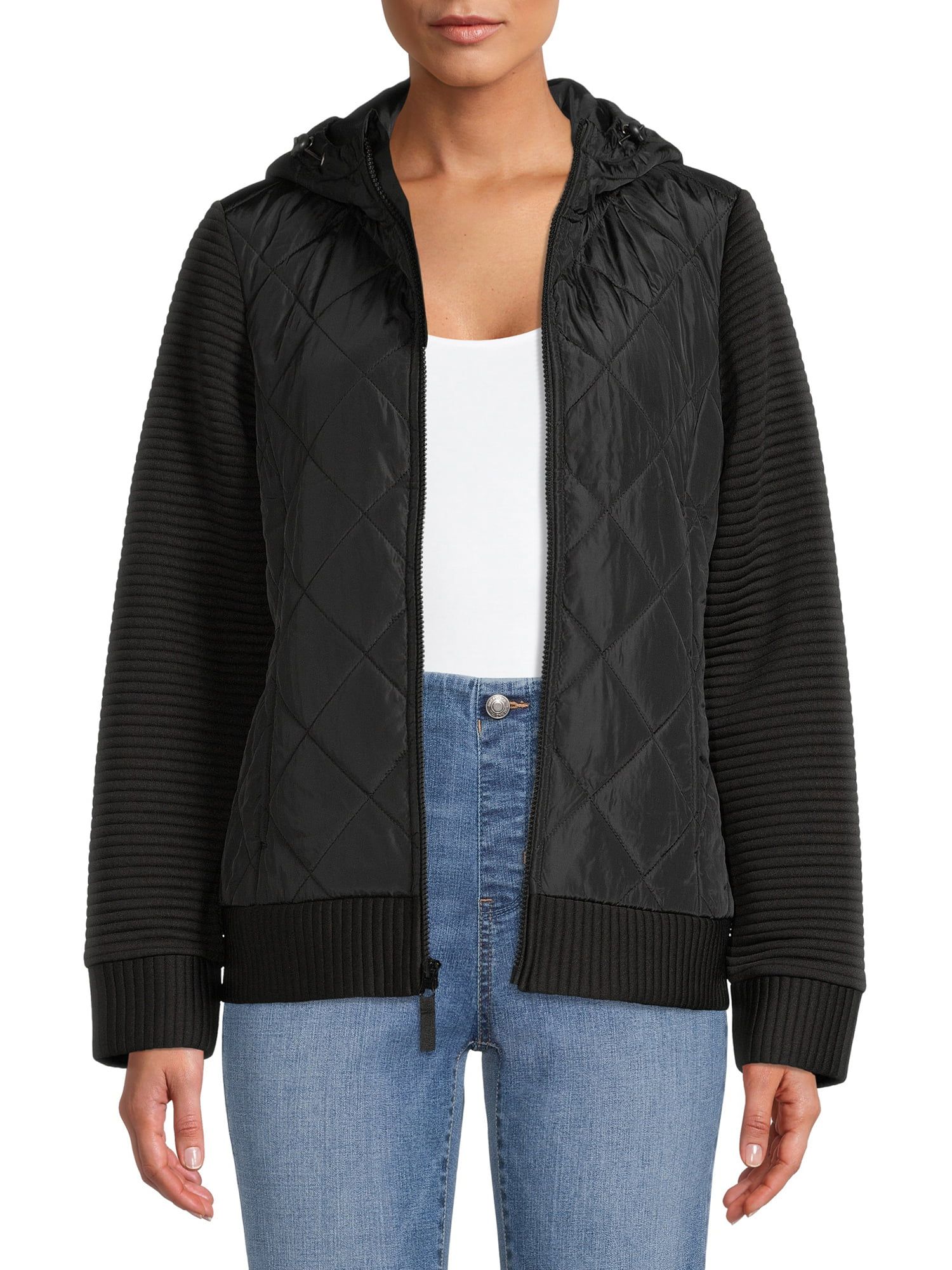 Time and Tru Women's and Women's Plus Quilted Ottoman Jacket | Walmart (US)