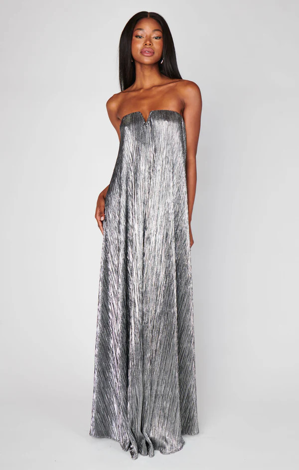 Athena Maxi Dress ~ Pleated Silver | Show Me Your Mumu