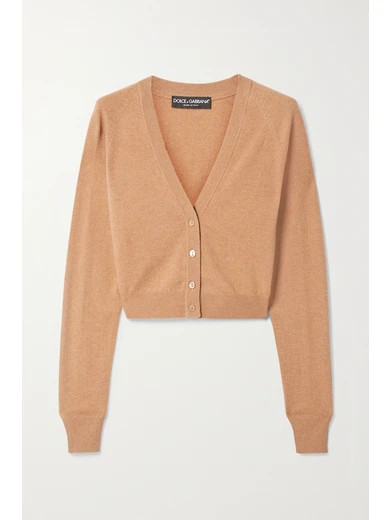 Dolce & Gabbana - Cropped Cashmere Cardigan - Tan | NET-A-PORTER (US)